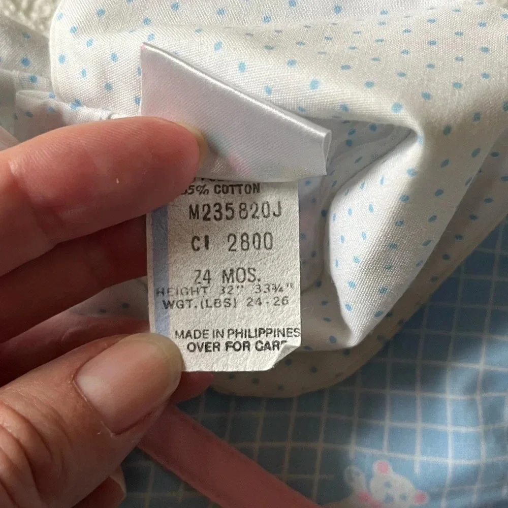 Vintage Mayfair toddler dress, teddy bear design two layers. Sz 24 months